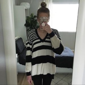 Oversized Striped Knit Sweater